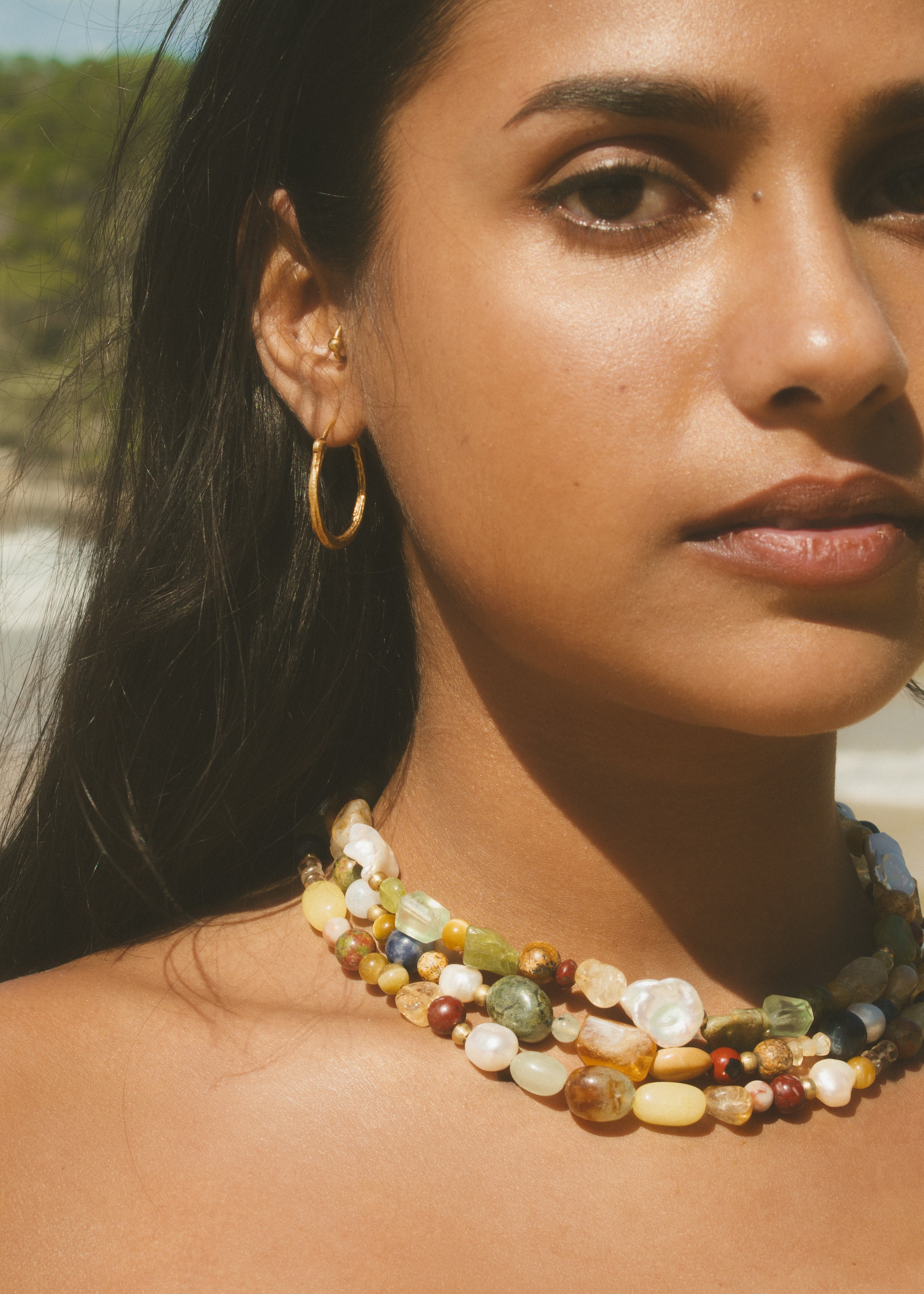 Solara Vermeil Hoops - Medium