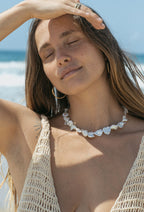 Le Luna necklace by Soula Temple, featuring AA & AAA Keshi, baroque, and coin freshwater pearls on adjustable 14–16″ length
