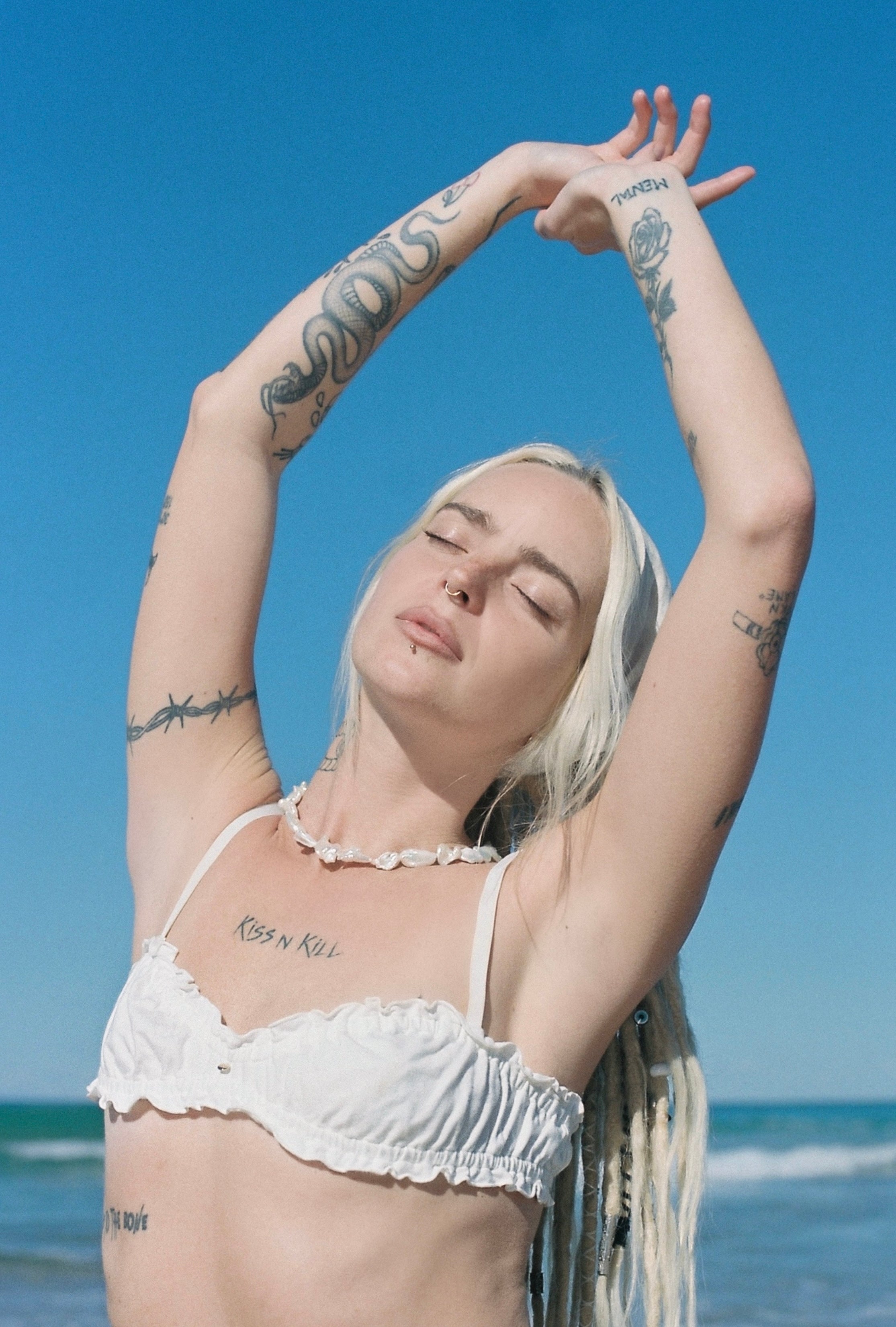 Le Luna necklace by Soula Temple, featuring AA & AAA Keshi, baroque, and coin freshwater pearls on adjustable 14–16″ length
